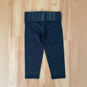 Y2K PINK Victoria Secret Yoga Sequined Bling “LOVE PINK” Capri Small